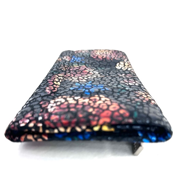 HOBO International Multicolor Stained Glass Floral Leather Long Wallet Key Ring - Picture 4 of 8